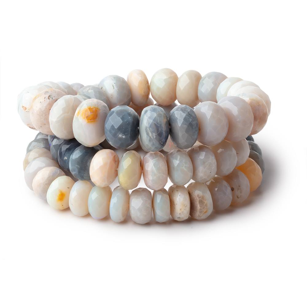 9-12mm Australian Opal Faceted Rondelle Beads 18 inch 73 pieces (ONLINE ORDER ONLY)