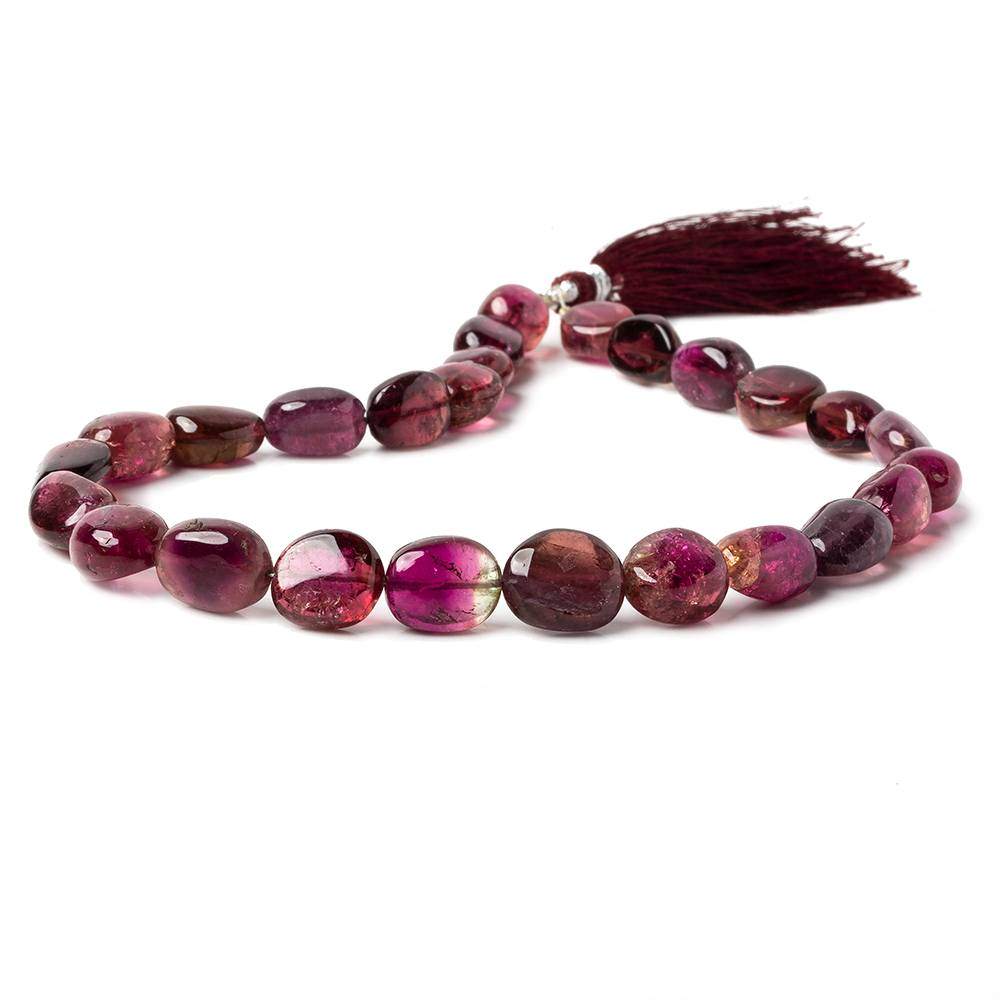9-12mm Bi-color and Rubelite Tourmaline Plain Nugget Beads 9 inch 26 pcs (ONLINE ORDER ONLY)