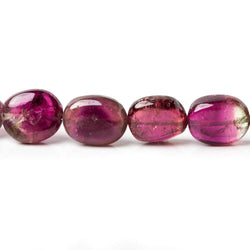 9-12mm Bi-color and Rubelite Tourmaline Plain Nugget Beads 9 inch 26 pcs (ONLINE ORDER ONLY)