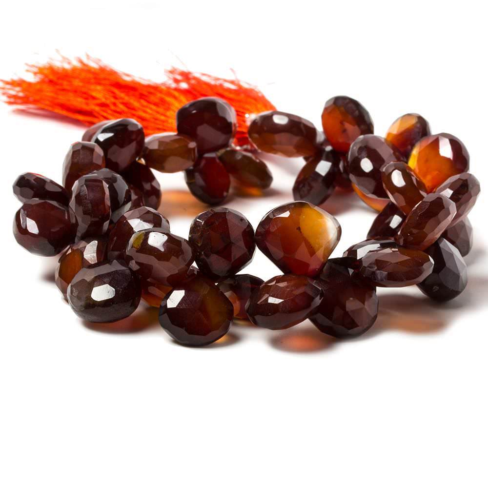 9-12mm Coconut Brown Chalcedony Faceted Heart Beads 8 inch 48 pieces (ONLINE ORDER ONLY)