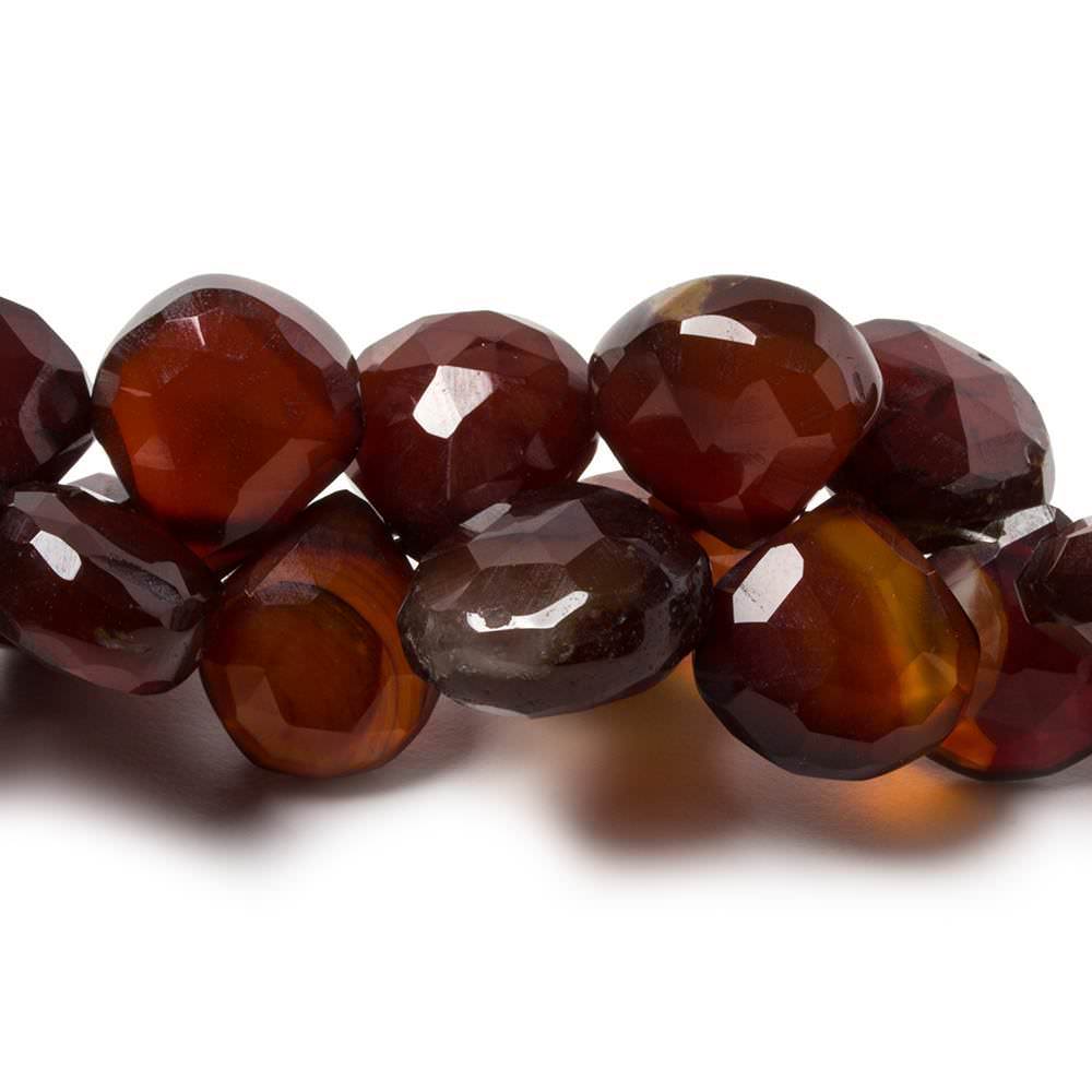 9-12mm Coconut Brown Chalcedony Faceted Heart Beads 8 inch 48 pieces (ONLINE ORDER ONLY)
