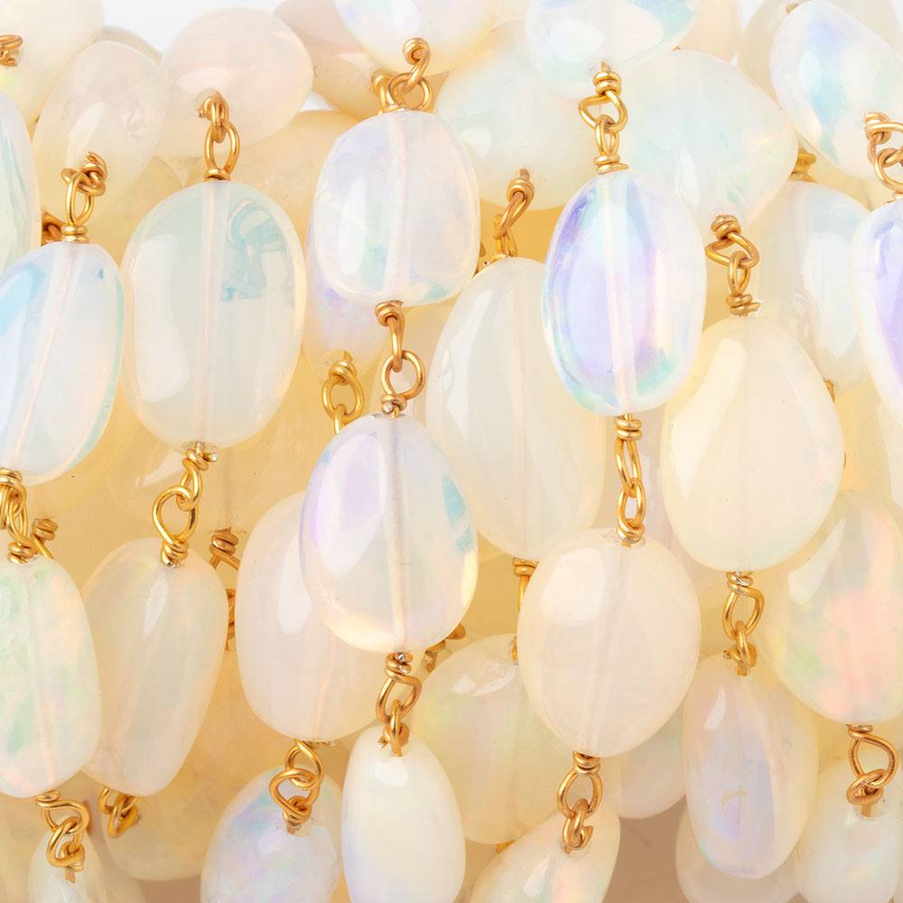 9-12mm Ethiopian Opal Plain Nuggets on Vermeil Chain (ONLINE ORDER ONLY)