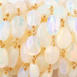 9-12mm Ethiopian Opal Plain Nuggets on Vermeil Chain (ONLINE ORDER ONLY)