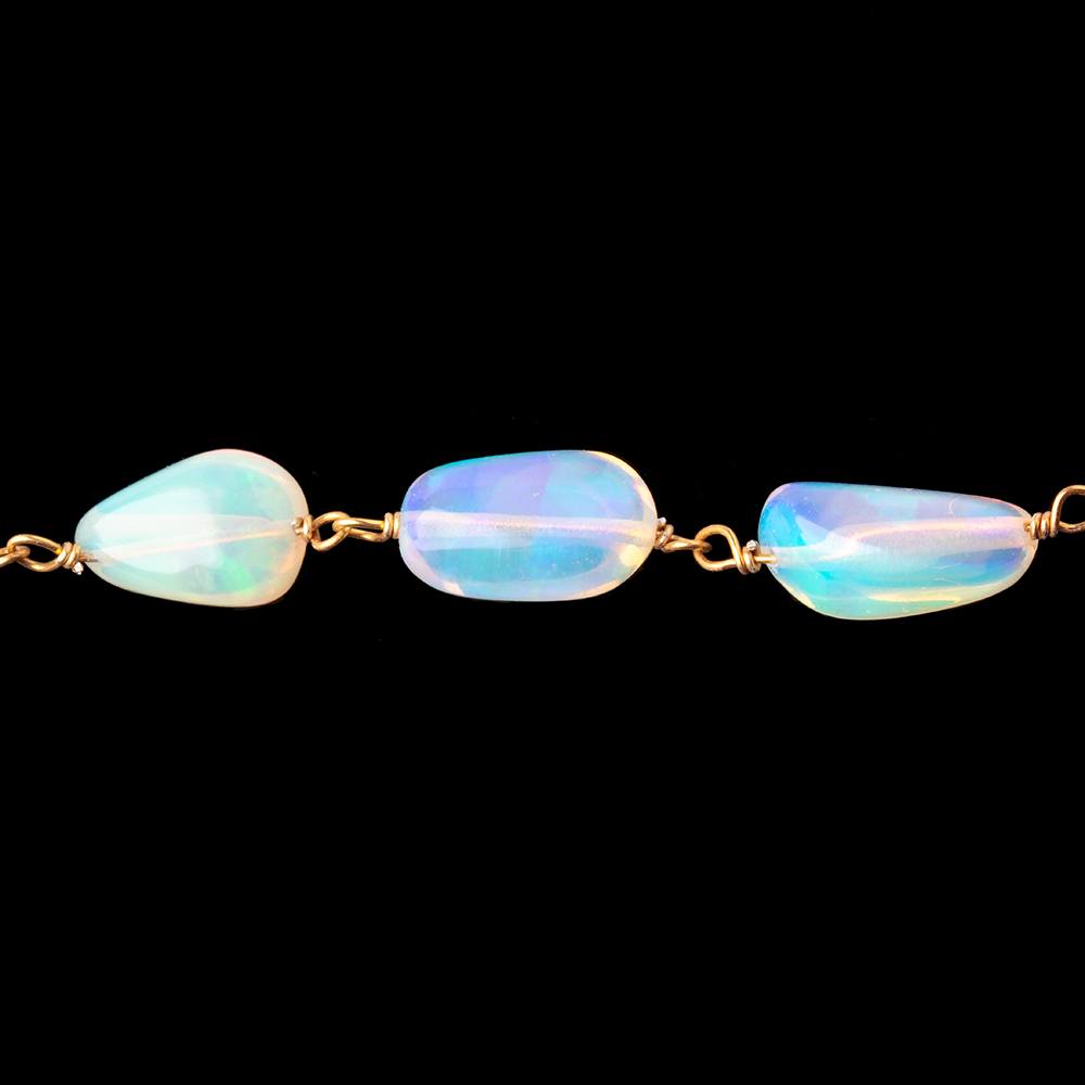 9-12mm Ethiopian Opal Plain Nuggets on Vermeil Chain (ONLINE ORDER ONLY)