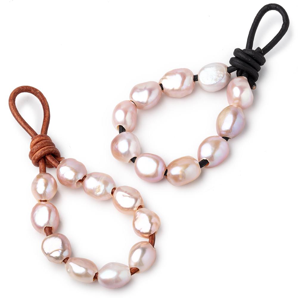 9-12mm Iced Tri Color Large Hole Baroque Pearls Set of 11 (ONLINE ORDER ONLY)