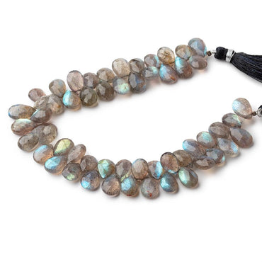 9-12mm Labradorite faceted pear beads 8 inch 56 pieces (ONLINE ORDER ONLY)