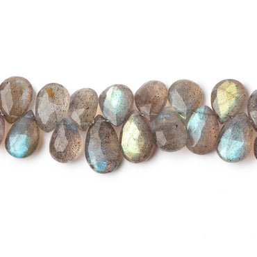 9-12mm Labradorite faceted pear beads 8 inch 56 pieces (ONLINE ORDER ONLY)