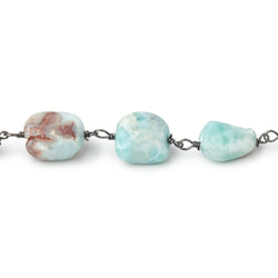 9-12mm Larimar Plain Nuggets on Black Gold Plated Chain (ONLINE ORDER ONLY)