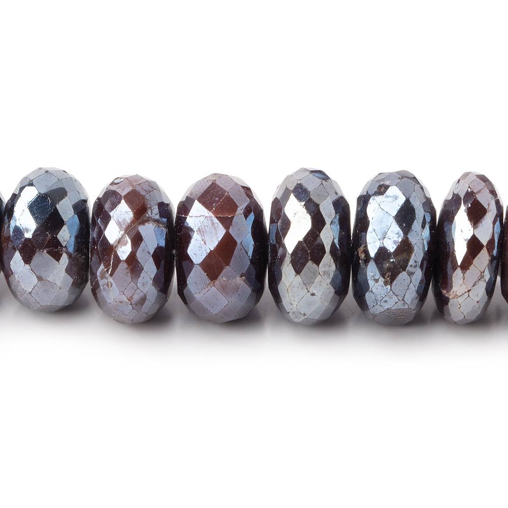 9-12mm Mystic Chocolate Moonstone Faceted Rondelles 15 inch 64 beads (ONLINE ORDER ONLY)