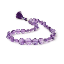 9-13mm Amethyst Faceted Coin Beads 15 inch 36 pieces (ONLINE ORDER ONLY)