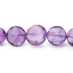 9-13mm Amethyst Faceted Coin Beads 15 inch 36 pieces (ONLINE ORDER ONLY)