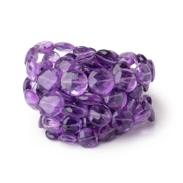 9-13mm Amethyst Faceted Coin Beads 15 inch 36 pieces (ONLINE ORDER ONLY)