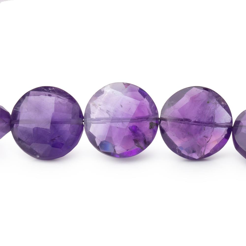 9-13mm Amethyst Faceted Coin Beads 16 inch 36 pieces (ONLINE ORDER ONLY)