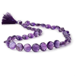 9-13mm Amethyst Faceted Coin Beads 16 inch 36 pieces (ONLINE ORDER ONLY)