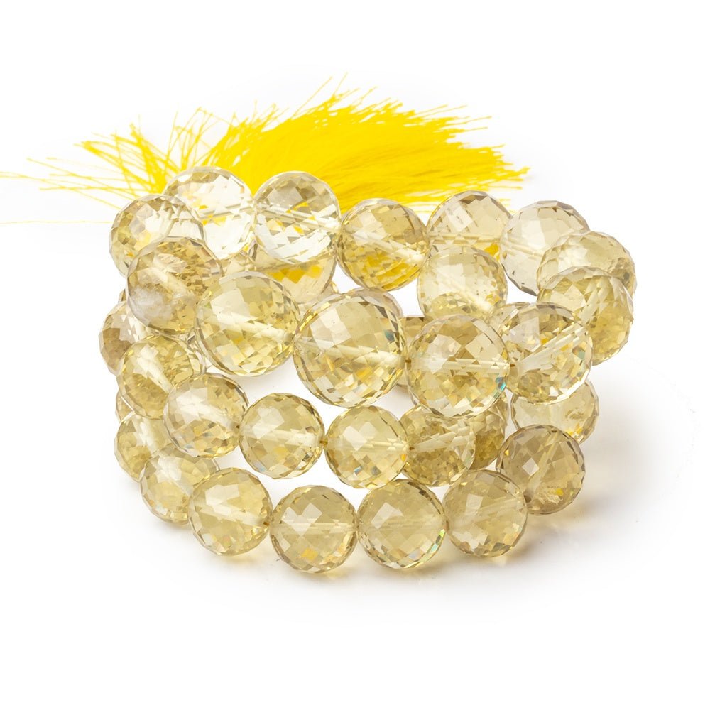 9-13mm Lemon Quartz Faceted Round Beads 16 inch 40 pieces AA (ONLINE ORDER ONLY)