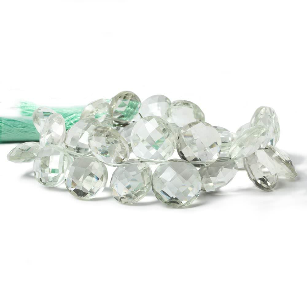 9-13mm Prasiolite Top Drilled Faceted Coin Beads 7 inch 30 pieces (ONLINE ORDER ONLY)