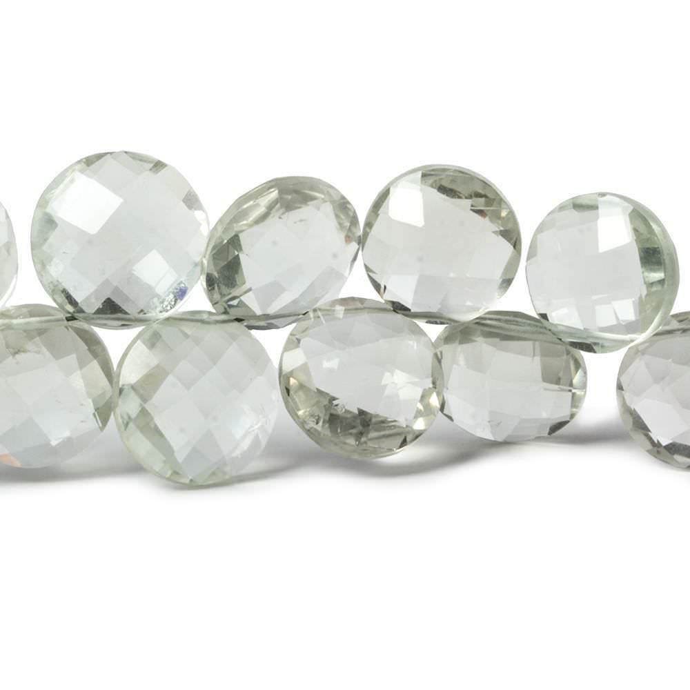 9-13mm Prasiolite Top Drilled Faceted Coin Beads 7 inch 30 pieces (ONLINE ORDER ONLY)