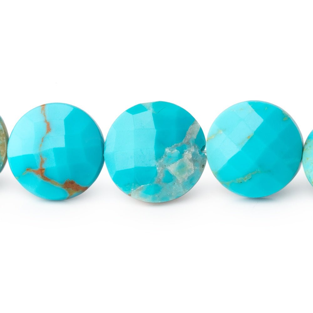 9-13mm Sleeping Beauty Turquoise Faceted Coin 17 inch 43 Beads AA (ONLINE ORDER ONLY)