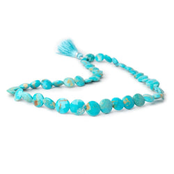 9-13mm Sleeping Beauty Turquoise Faceted Coin 17 inch 43 Beads AA (ONLINE ORDER ONLY)