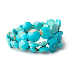 9-13mm Sleeping Beauty Turquoise Faceted Coin 17 inch 43 Beads AA (ONLINE ORDER ONLY)
