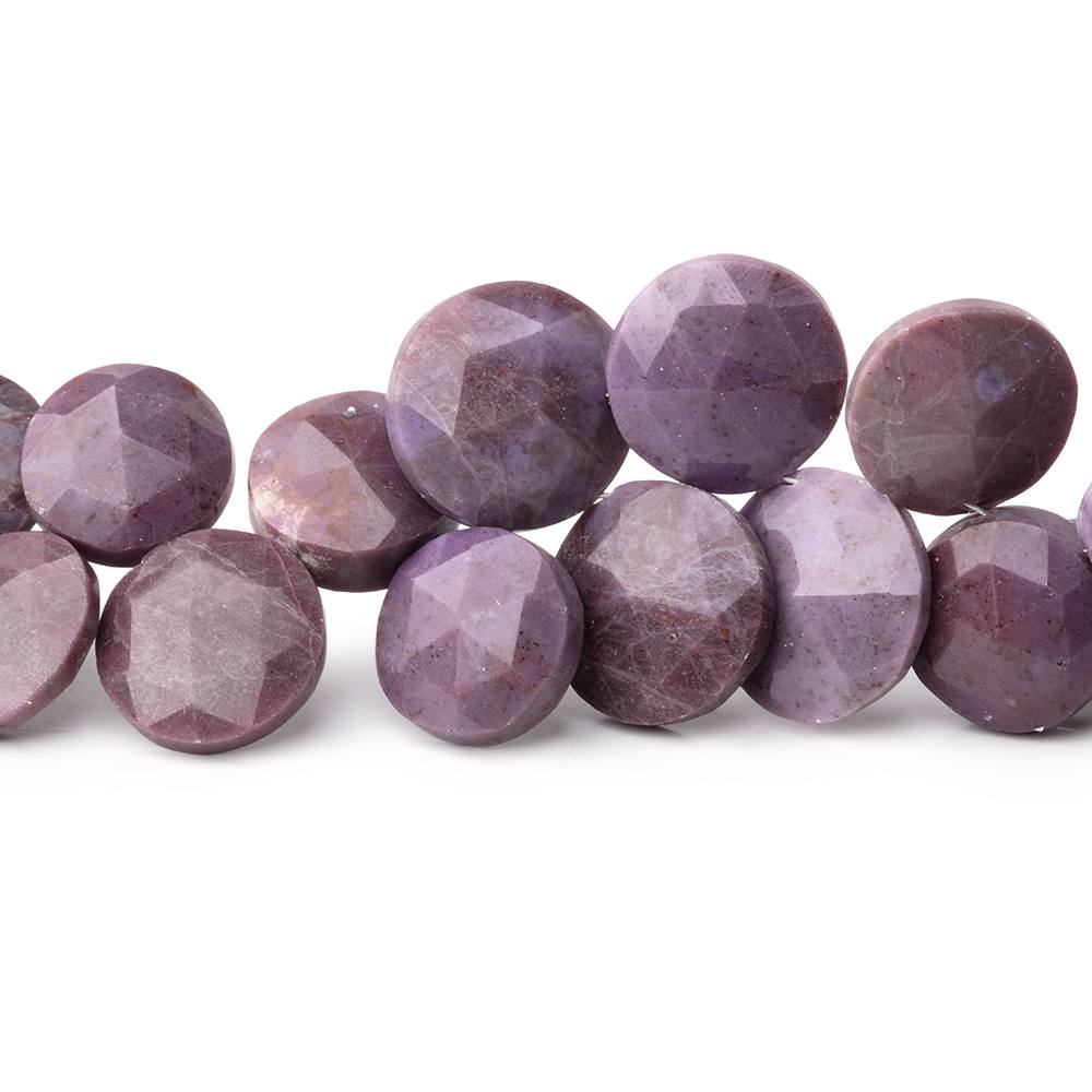9-13mm Turkish Purple Jade Faceted Coin Beads 7 inch 31 pieces (ONLINE ORDER ONLY)