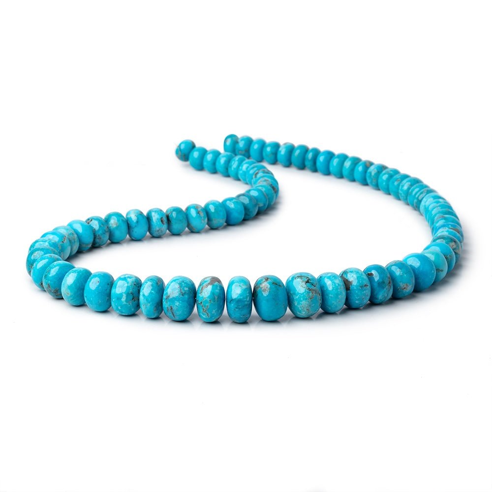 9-14.5mm Armenian Turquoise Plain Rondelle Beads 20 inch 69 pieces AAA (ONLINE ORDER ONLY)