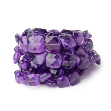 9-14mm Amethyst Faceted Cushion Beads 15 inch 35 pieces (ONLINE ORDER ONLY)
