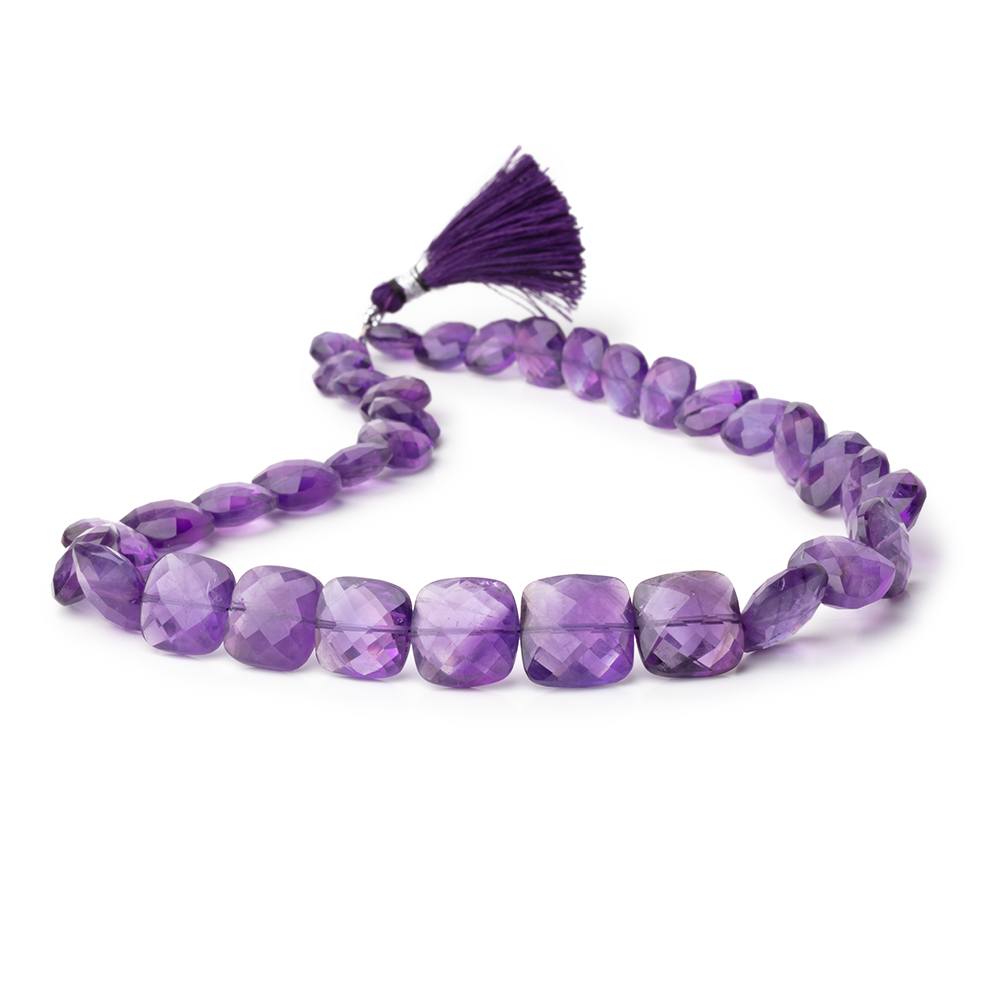 9-14mm Amethyst Faceted Cushion Beads 15 inch 35 pieces (ONLINE ORDER ONLY)