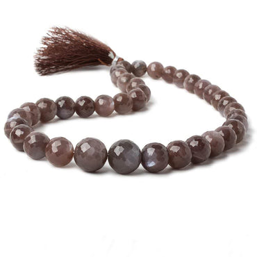 9-14mm Chocolate Moonstone faceted round beads 16 inch 38 pieces (ONLINE ORDER ONLY)