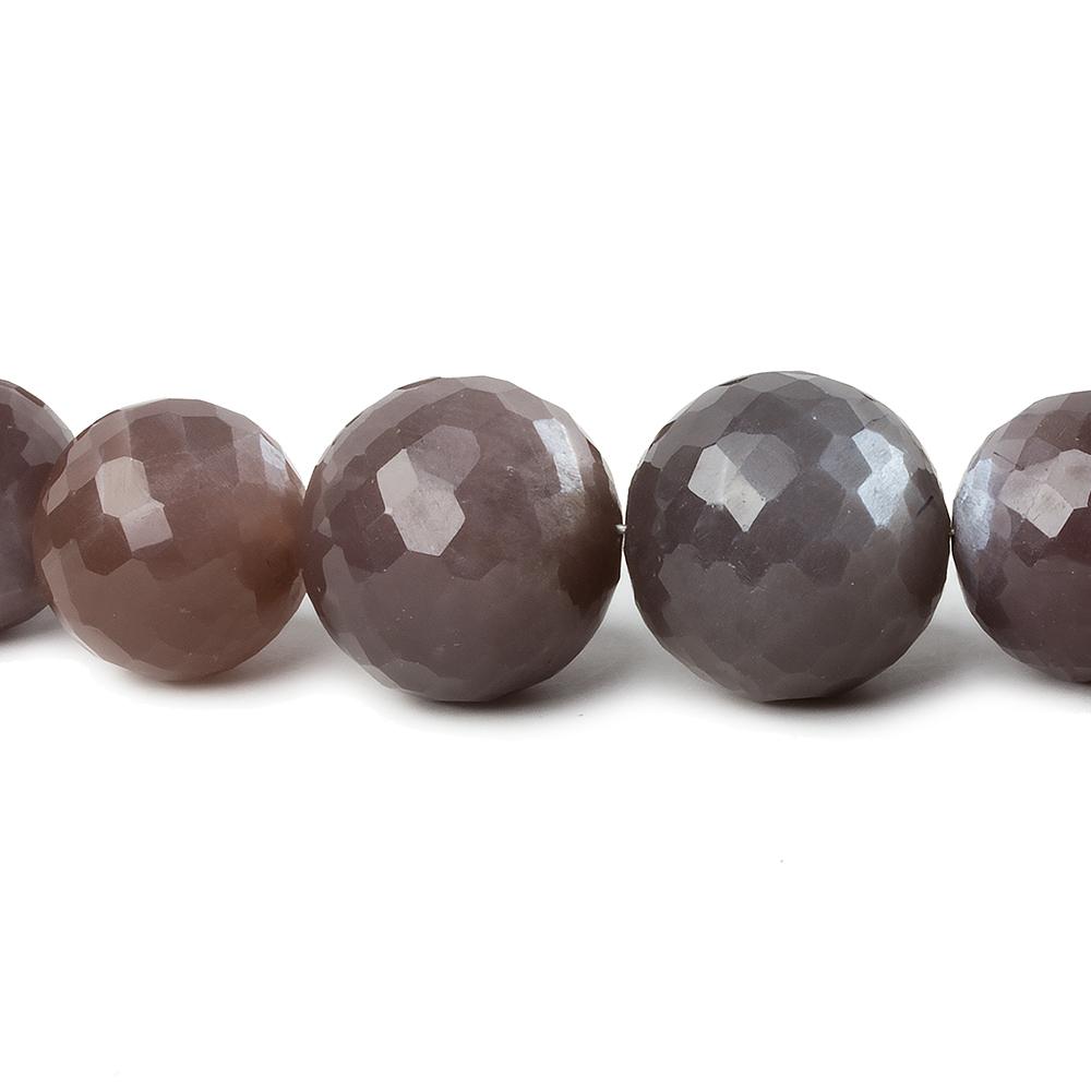 9-14mm Chocolate Moonstone faceted round beads 16 inch 38 pieces (ONLINE ORDER ONLY)