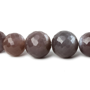 9-14mm Chocolate Moonstone faceted round beads 16 inch 38 pieces (ONLINE ORDER ONLY)