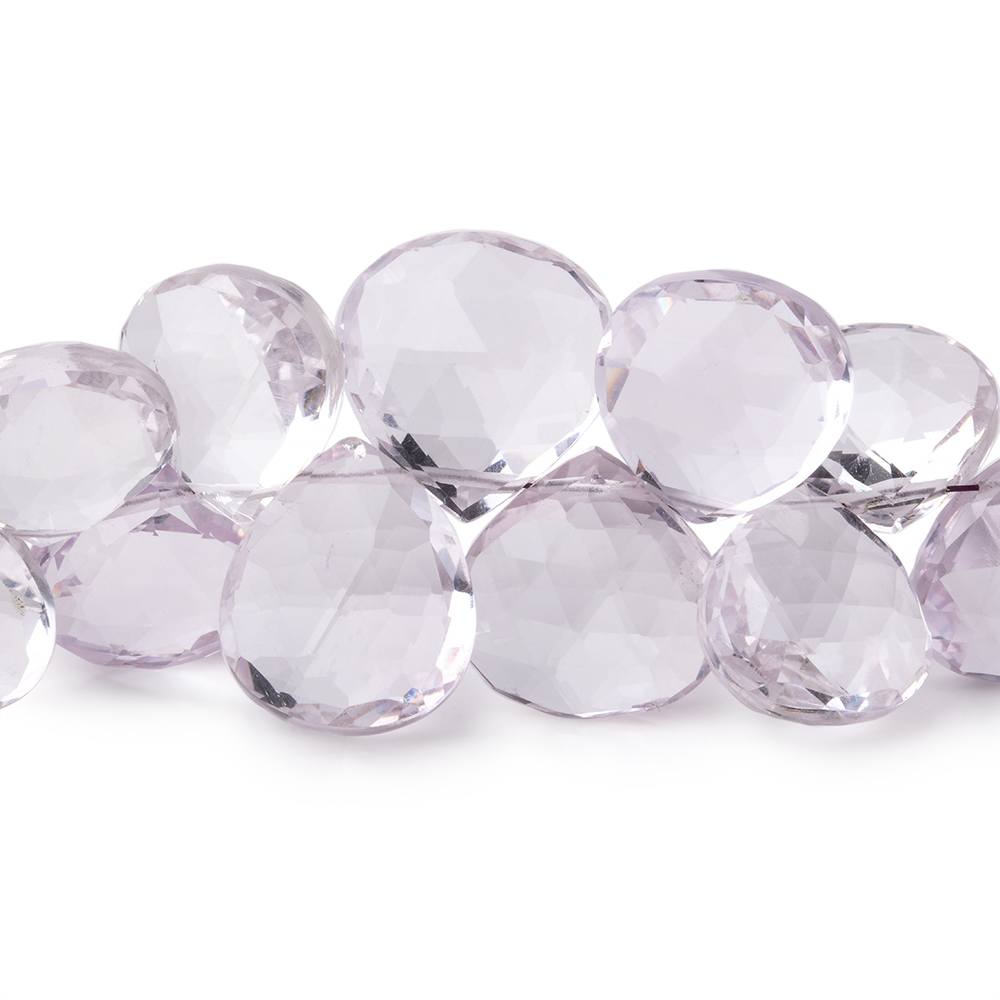 9-14mm Pink Amethyst Faceted Heart Beads 6.5 inch 32 pieces (ONLINE ORDER ONLY)