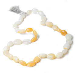 9-14mm White and Yellow Opal Plain Oval Beads AA Grade 27 beads 17 inch (ONLINE ORDER ONLY)