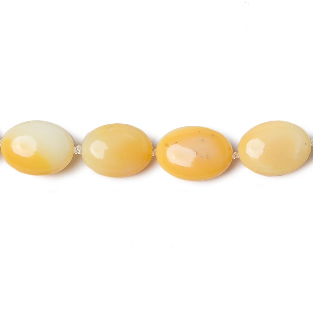 9-14mm White and Yellow Opal Plain Oval Beads AA Grade 27 beads 17 inch (ONLINE ORDER ONLY)