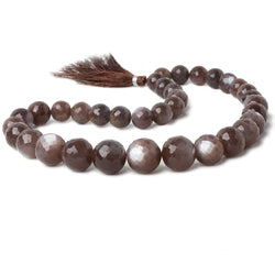 9-15mm Chocolate Moonstone faceted round beads 16 inch 35 pieces (ONLINE ORDER ONLY)