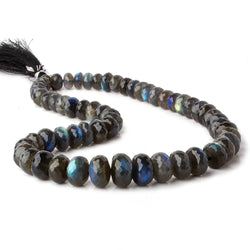 9-15mm Labradorite faceted rondelle beads 18 inch 59 pieces AA (ONLINE ORDER ONLY)