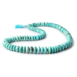 9-15mm Sleeping Beauty Turquoise Plain Rondelle Beads 20 inch 95 pieces AAA (ONLINE ORDER ONLY)