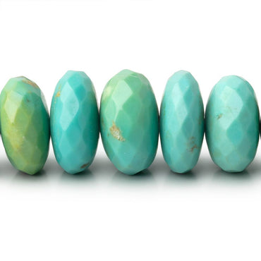 9-16.5mm Sleeping Beauty Turquoise Faceted Rondelle 18 inch 70 Beads AAA (ONLINE ORDER ONLY)