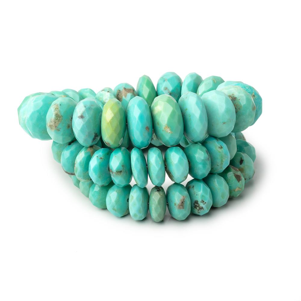9-16.5mm Sleeping Beauty Turquoise Faceted Rondelle 18 inch 70 Beads AAA (ONLINE ORDER ONLY)