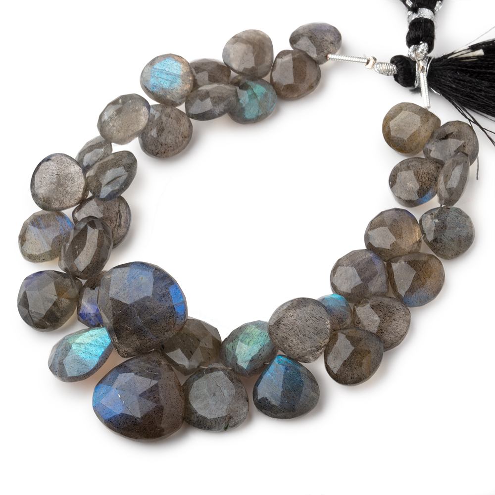 9-16mm Labradorite Faceted Heart Beads 7 inch 34 pieces AA (ONLINE ORDER ONLY)