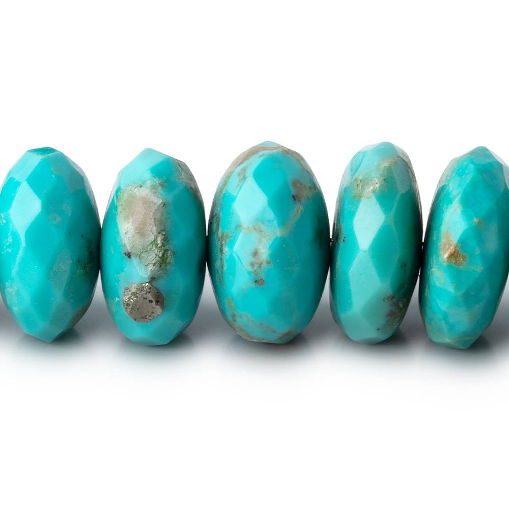 9-16mm Sleeping Beauty Turquoise Faceted Rondelle Beads 20 inch 70 pieces AAA (ONLINE ORDER ONLY)