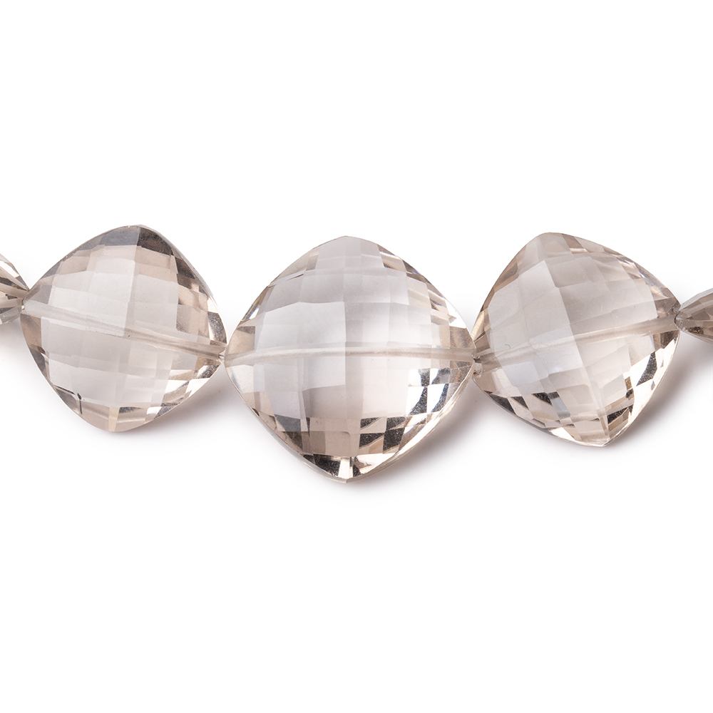 9-17mm Light Smoky Quartz Faceted Pillow Beads 16 inch 35 pieces AAA (ONLINE ORDER ONLY)