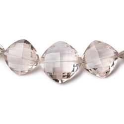 9-17mm Light Smoky Quartz Faceted Pillow Beads 16 inch 35 pieces AAA (ONLINE ORDER ONLY)