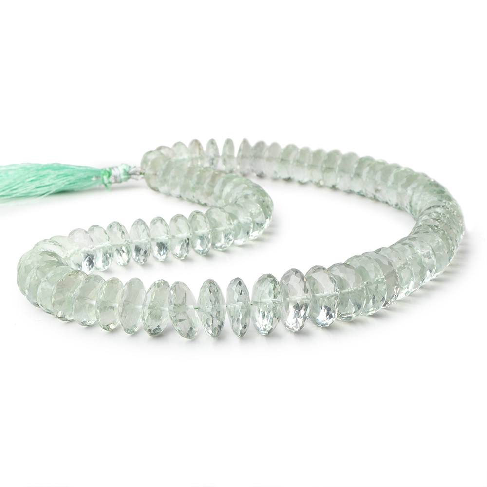 9-17mm Prasiolite German Faceted Rondelle Beads 17 inch 73 pieces AAA (ONLINE ORDER ONLY)