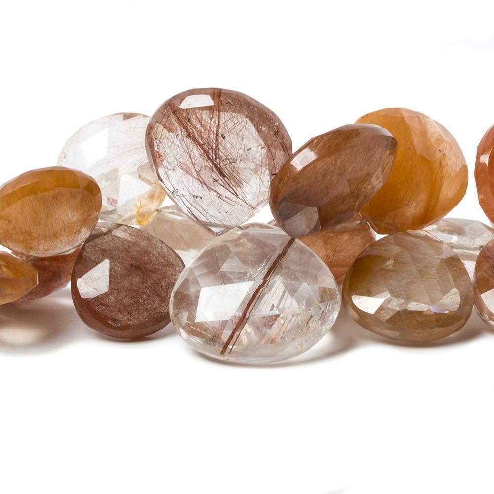 9-20mm Rutilated Quartz Beads Heart Briolette 15 inch 80 pieces (ONLINE ORDER ONLY)