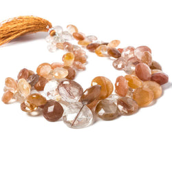 9-20mm Rutilated Quartz Beads Heart Briolette 15 inch 80 pieces (ONLINE ORDER ONLY)