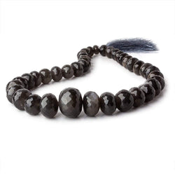 9-22mm Platinum Grey Moonstone Faceted Rondelles 16 inch 39 beads AAA (ONLINE ORDER ONLY)