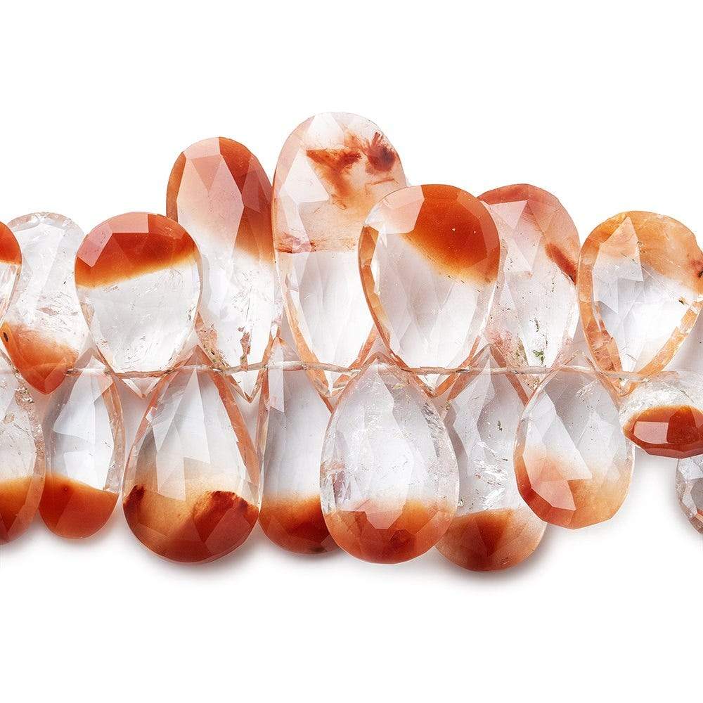9-25mm Tangerine Quartz Pear Briolette 8 inch 58 pieces (ONLINE ORDER ONLY)