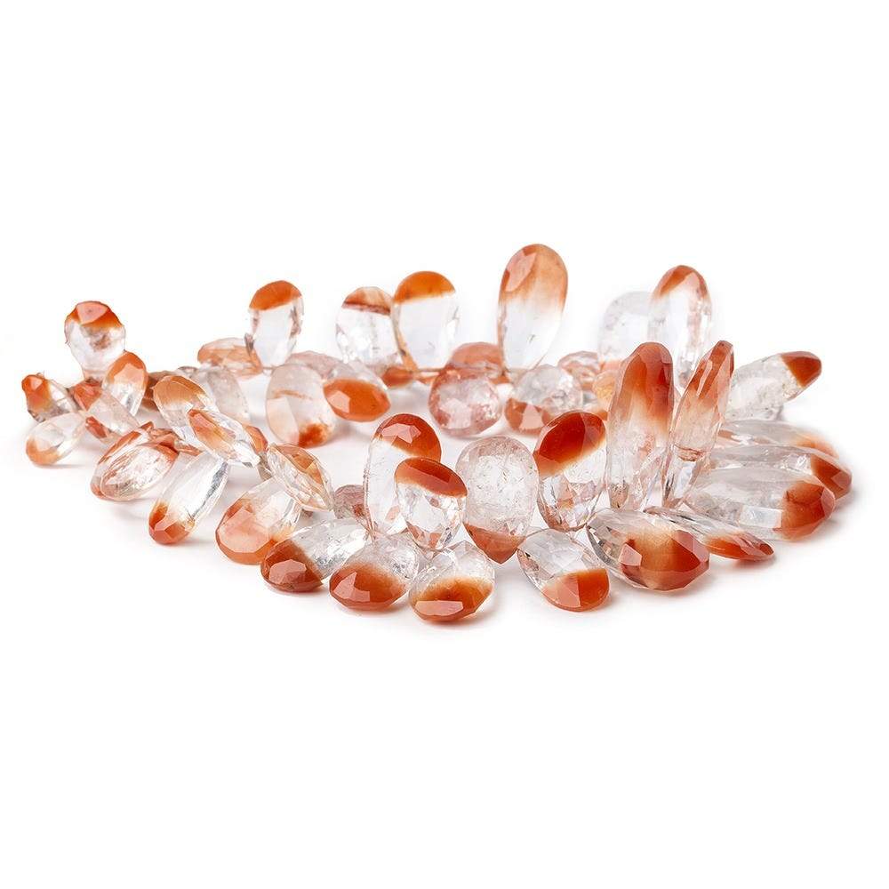 9-25mm Tangerine Quartz Pear Briolette 8 inch 58 pieces (ONLINE ORDER ONLY)