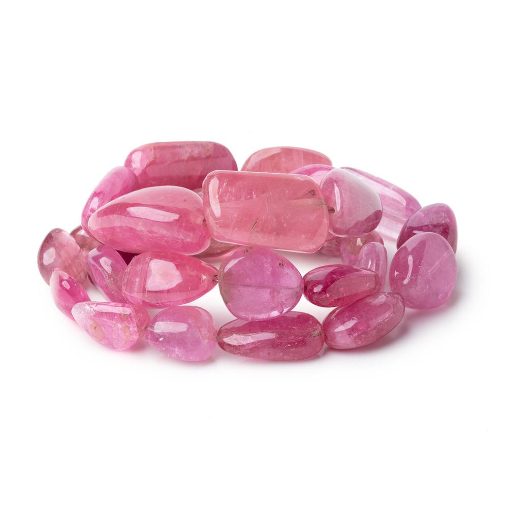 9-29mm Rubellite Tourmaline Plain Nugget Beads 20 inch 30 pieces AA (ONLINE ORDER ONLY)